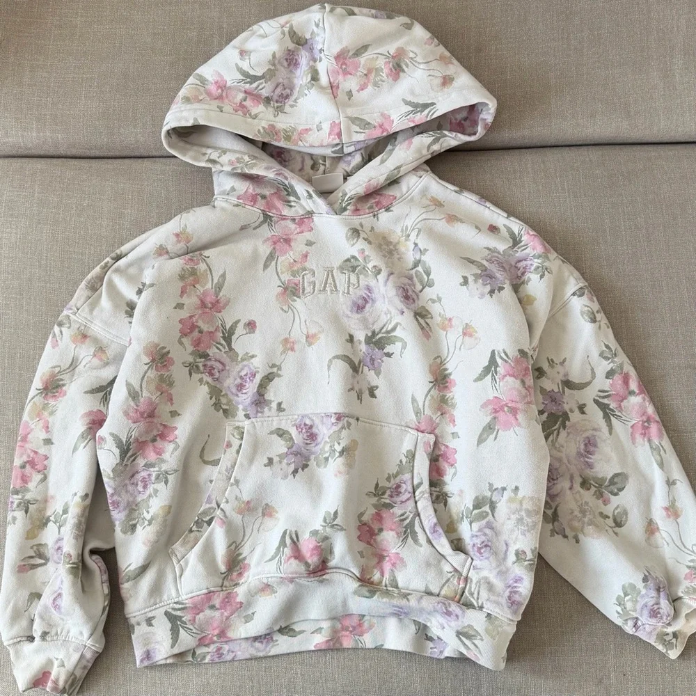 Gap X LoveShackFancy Girls Floral Pullover Hoodie